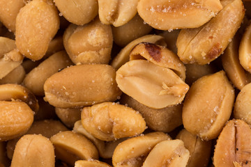 large amount of peeled salted peanuts