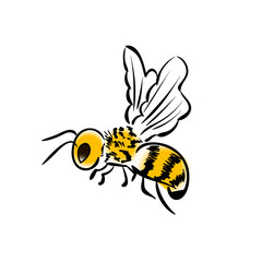 Bee Insect sign icon. Vector illustration. Design template. Suitable for Creative Industry, Multimedia, entertainment, Educations, Shop, and any related business