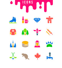 Set of Simple Icons of Vancouver
