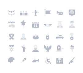 Set of Simple Icons of Veterans Day