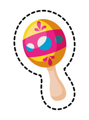 patch of maraca instrument mexican isolated icon