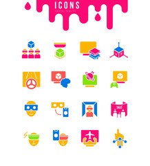 Set of Simple Icons of Virtual Reality