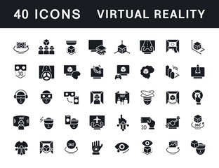 Set of Simple Icons of Virtual Reality