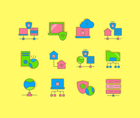 Set of Simple line Icons of VPN