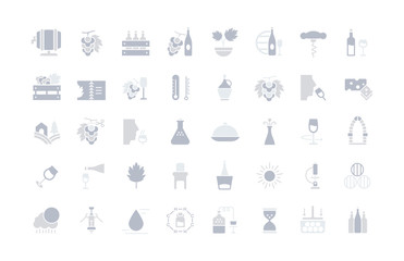 Obraz premium Set of Simple Icons of Wine