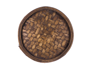 abstract texture of round wicker basket