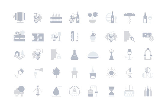 Set of Simple Icons of Wine