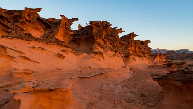 Timelapse of Rock Formation at Sunset at Little Finland, NV