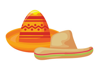hats mexican traditional isolated icon