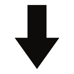 Simple black arrow down symbol isolated on white, download icon