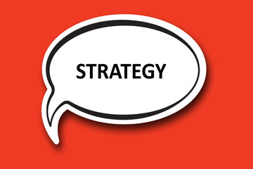 STRATEGY word written talk bubble