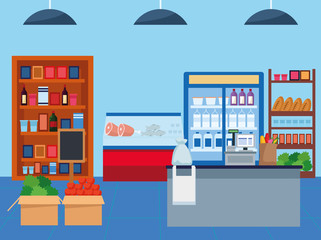 grocery stores with products scene
