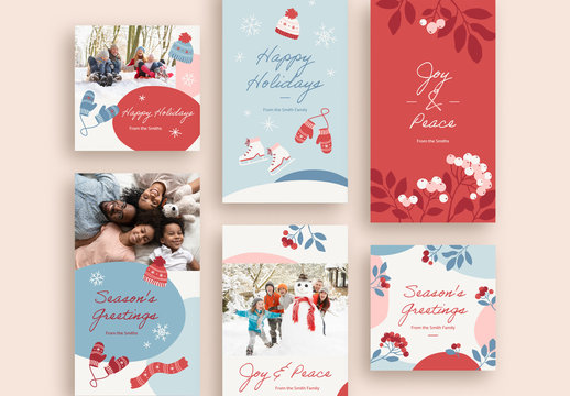 Wintry Holiday Greetings Set