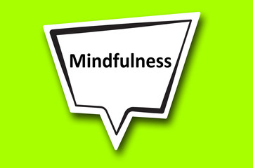 Mindfulness word written talk bubble