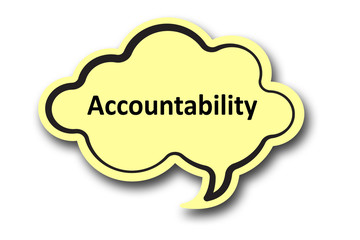 Accountability word written talk bubble
