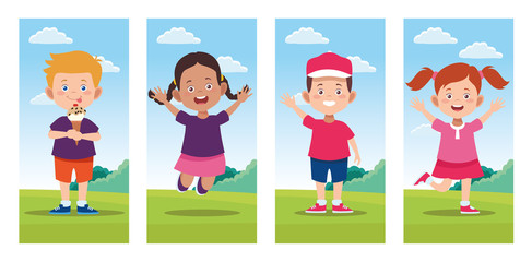 bundle of happy children day celebration scenes