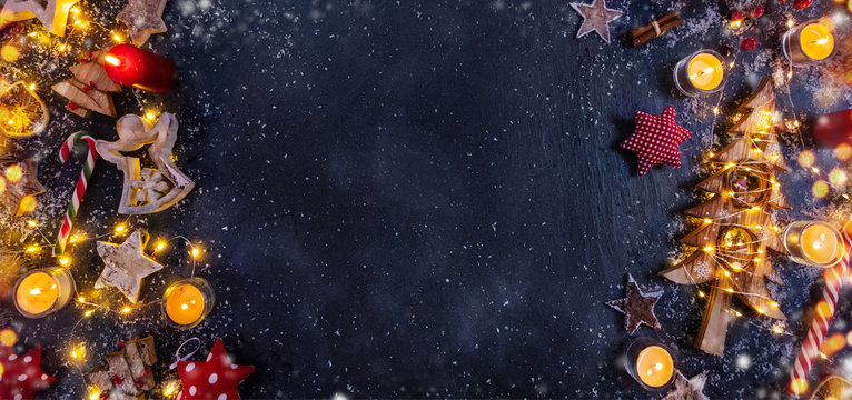 Christmas decorative background with free space