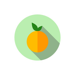 Orange in flat style isolated on white background.  Food flat illustration
