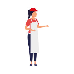 avatar woman with apron and cap, flat design