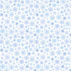 Christmas seamless doodle pattern with snowflakes