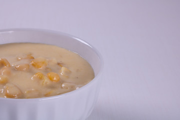 corn cream in the bowl
