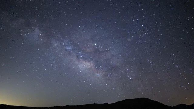 Astro Timelapse of Milky Way over Desert Mountain in Anza Borrego  