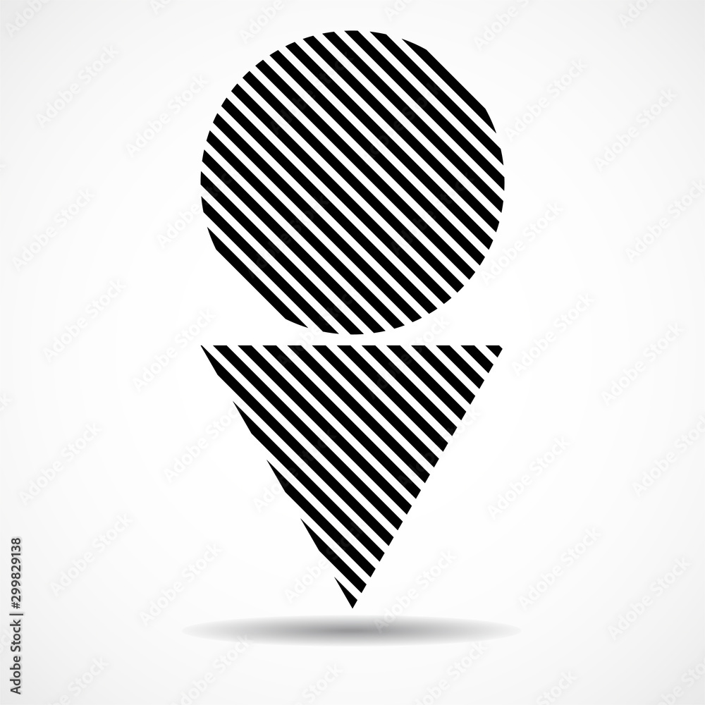 Poster abstract triangle and circle of lines, geometric shape. vector design elements