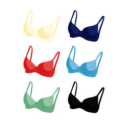 Obraz premium bra different color set realistic vector illustration isolated