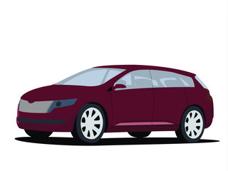 Obraz na płótnie Canvas Minivan purpure realistic vector illustration isolated
