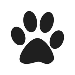 Animal footprint icon flat vector black shape design illustration