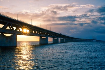 Fototapeta na wymiar Öresund bridge sunset 
