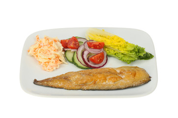 Smoked mackerel and salad