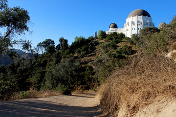 Griffith Observatory is located in Los Angeles, California, USA. the southern slope of Mount...