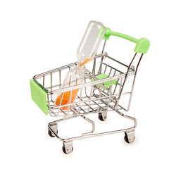 shopping cart with the hourglass, the concept of a for a limited and valuable time, money can not...