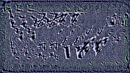 Stylish abstract image for your creative design of layout. Backdrop with black and white pattern. Cool modern art. Digital technology in dark textured material. Ancient surface of old carving stone. 