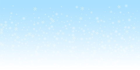 Sparse glowing snow Christmas background. Subtle f