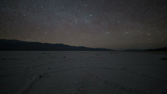 Astro Tracking Timelapse of Milky Way over Badwater Salt Flat in Death Valley