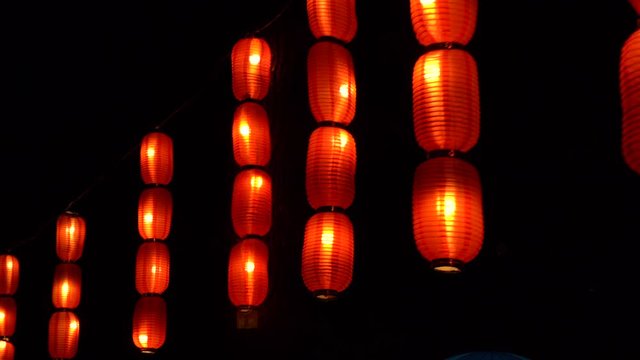 Chinese modern new year red paper latern decoration