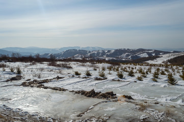 Genting Olympic resort, snowy mountain resort which will host skiing and snowboarding events for Beijing Winter Olympics 2022, Zhangjiakou, Hebei Province, China