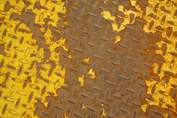 Paint peeling checkered plate