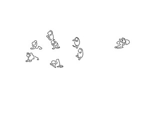 People walking isolated line drawing, vector illustration design. Urban life collection.