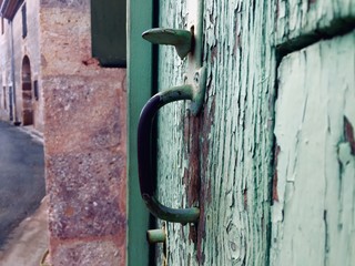 padlock on old door