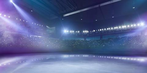 3-D ice arena for figure skating. Render 3-d © Victoria VIAR PRO