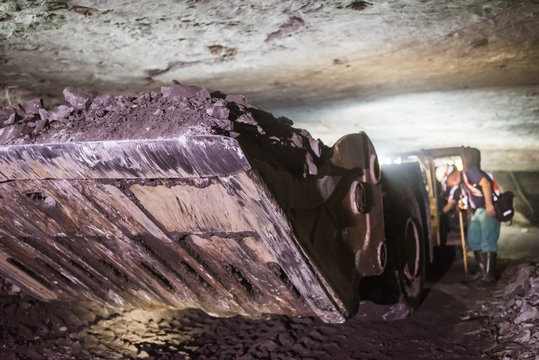 Copper Mother Lode In The Loader In Underground Cooper Mine.