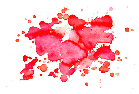 czerwona plama akwarela