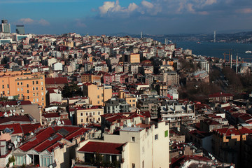 View of Istanbul and the Sea of Marmara from Galata Kulesi which is located in the European part of Istanbul on a high hill of the Galata region._1