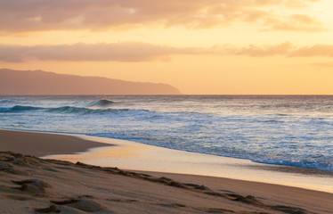 Sunset on the beach in Hawaii