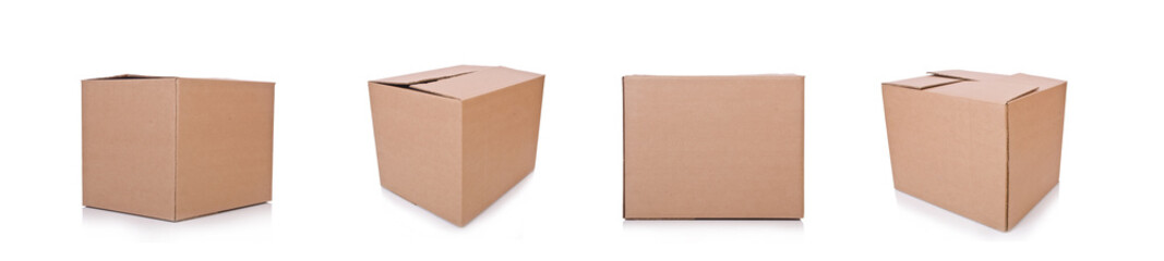 Carton boxes isolated on the white background