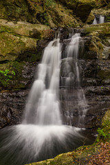 Beautiful Inunaki waterfalls, cascading from Mt. Inunaki in Izumisano, Osaka Prefecture, Japan.