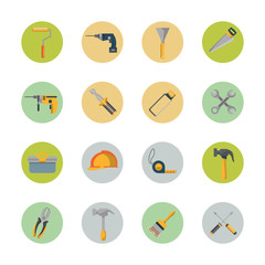 Fototapeta na wymiar bundle of construction tools set icons
